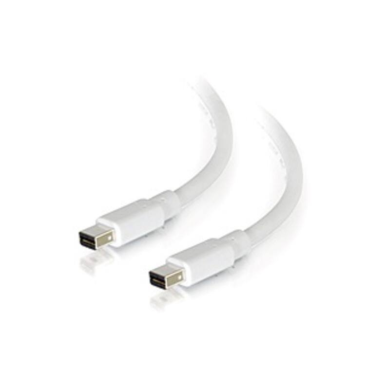 Front. C2G - 3ft Mini DisplayPort Cable M/M - White - 3 ft Mini DisplayPort A/V Cable for Notebook, Audio/Video Device - First End: 1 - White.