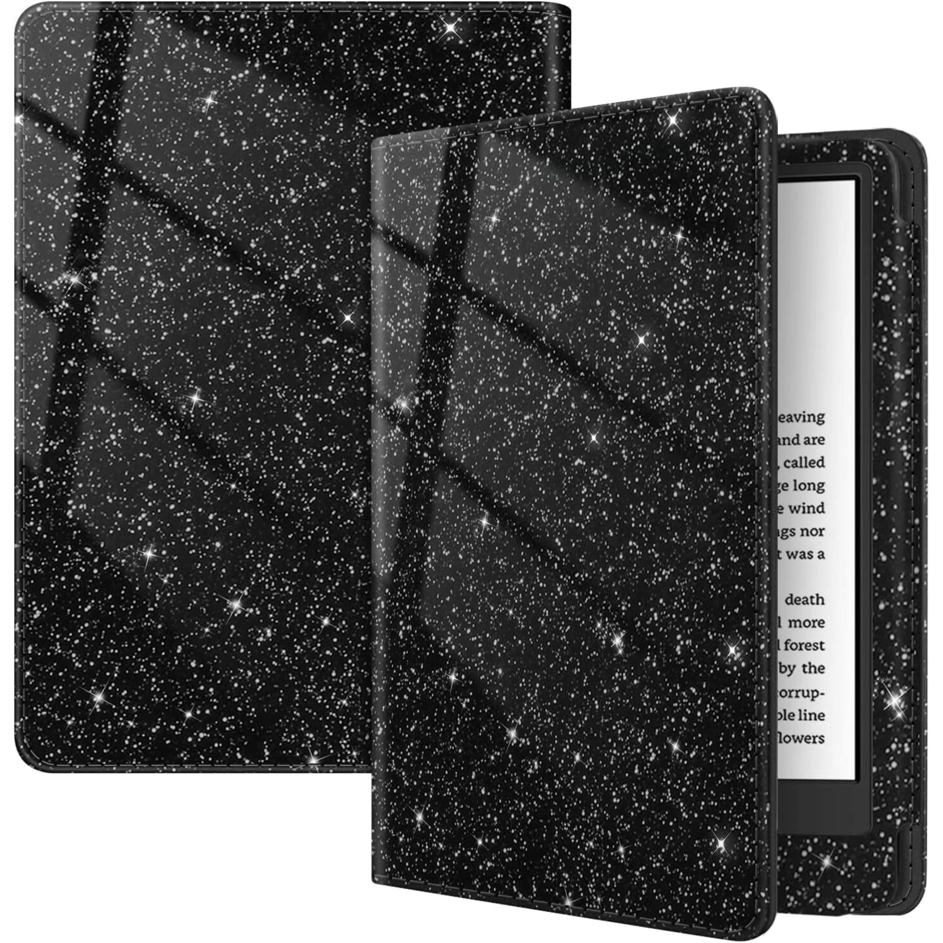 Kitcheniva - Stand Folio Case For All New Kindle 6 Inch 2024 And 2022 Release Glittering Black - Glitter Black