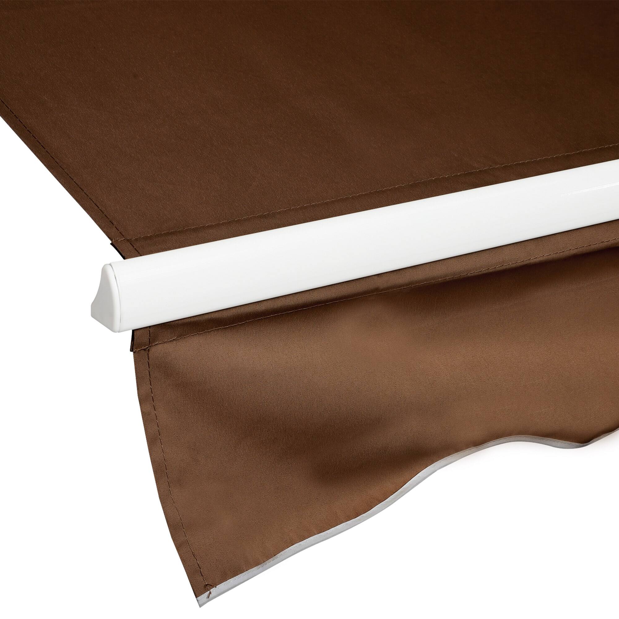 Alt View 8. Outsunny - 12' x 10' Retractable Awning Patio Awnings Sun Shade Shelter with Manual Crank Handle, 280g/m² UV - Coffee.