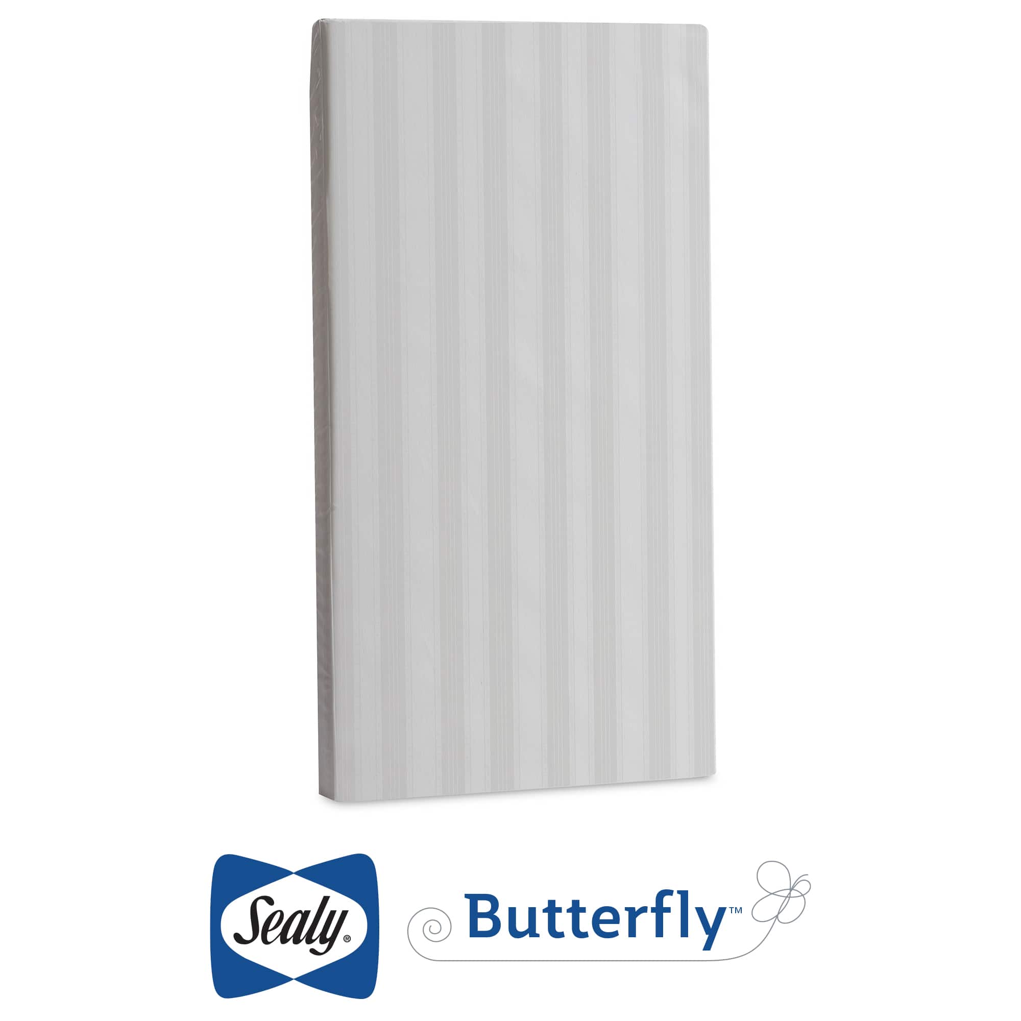 Front. Sealy - Butterfly Waterproof Ultra Firm Crib Mattress and Toddler Mattress - White.