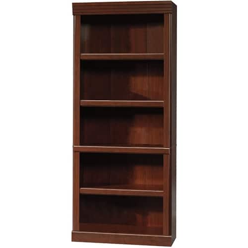 SlickBlue - Sturdy 71-Inch Wooden Bookcase with 5 Storage and Display Shelves - Cherry