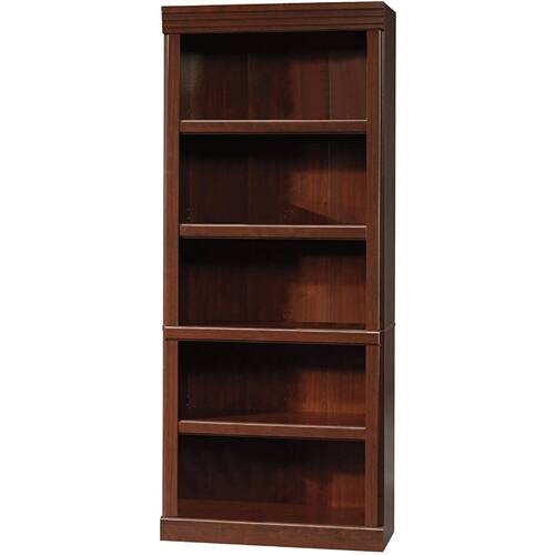 Front. SlickBlue - Sturdy 71-Inch Wooden Bookcase with 5 Storage and Display Shelves - Cherry.