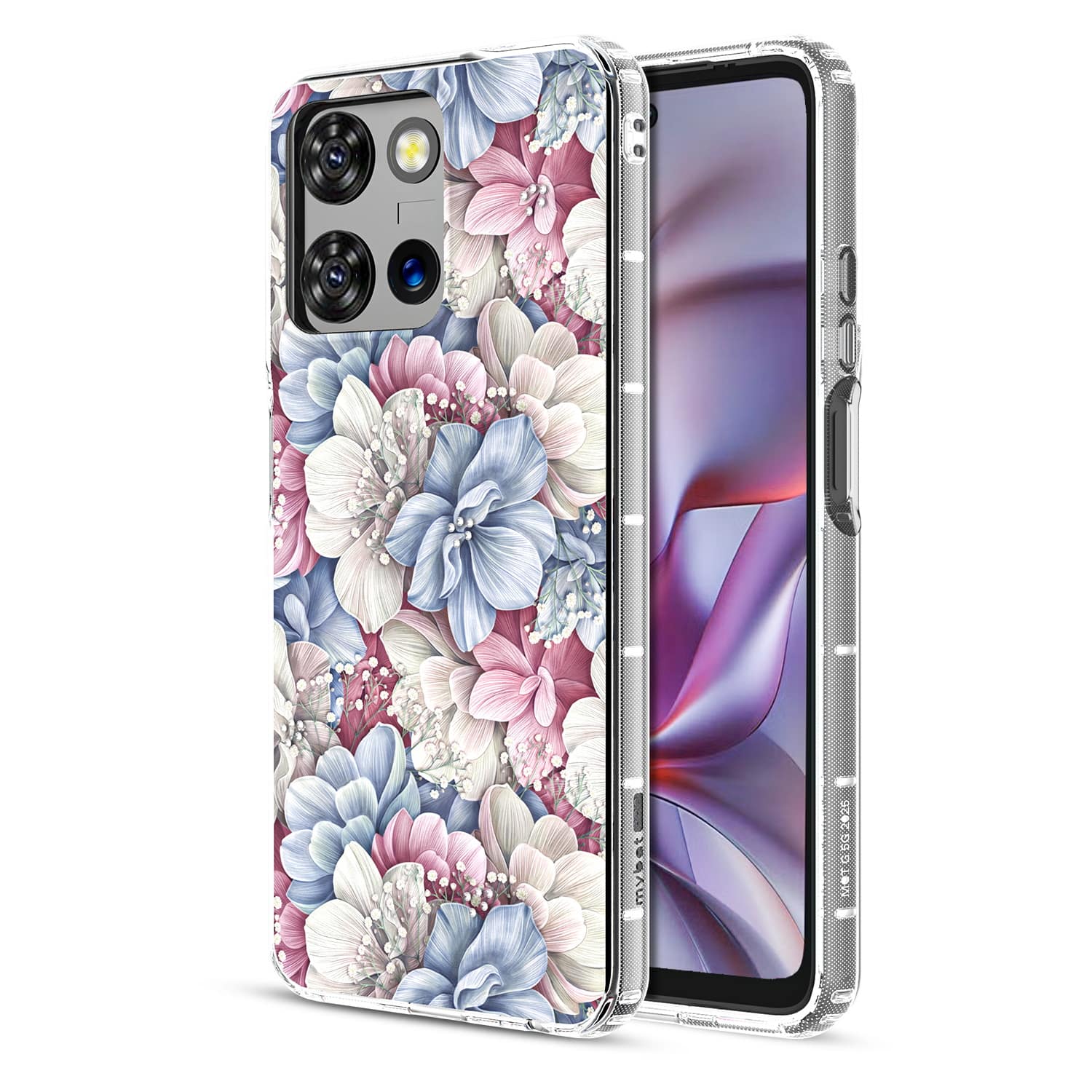 Mybat Pro - Mood Series Case for Motorola Moto G 5G (2026) (2025) /Moto G Play (2026) - Floral Gems - Clear