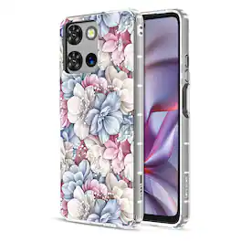 Mybat Pro - Mood Series Case for Motorola Moto G 5G (2026) (2025) /Moto G Play (2026) - Floral Gems - Clear