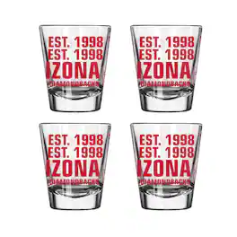 Logo Brands - Arizona Diamondbacks 4-Pack 2oz. Shot Glass Set - Multicolor