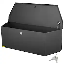 VEVOR - Trailer Tongue Box, Carbon Steel Tongue Box Tool Chest, Heavy Duty Trailer Box Storage with Lock and Keys, 36"x12"x12" - Black