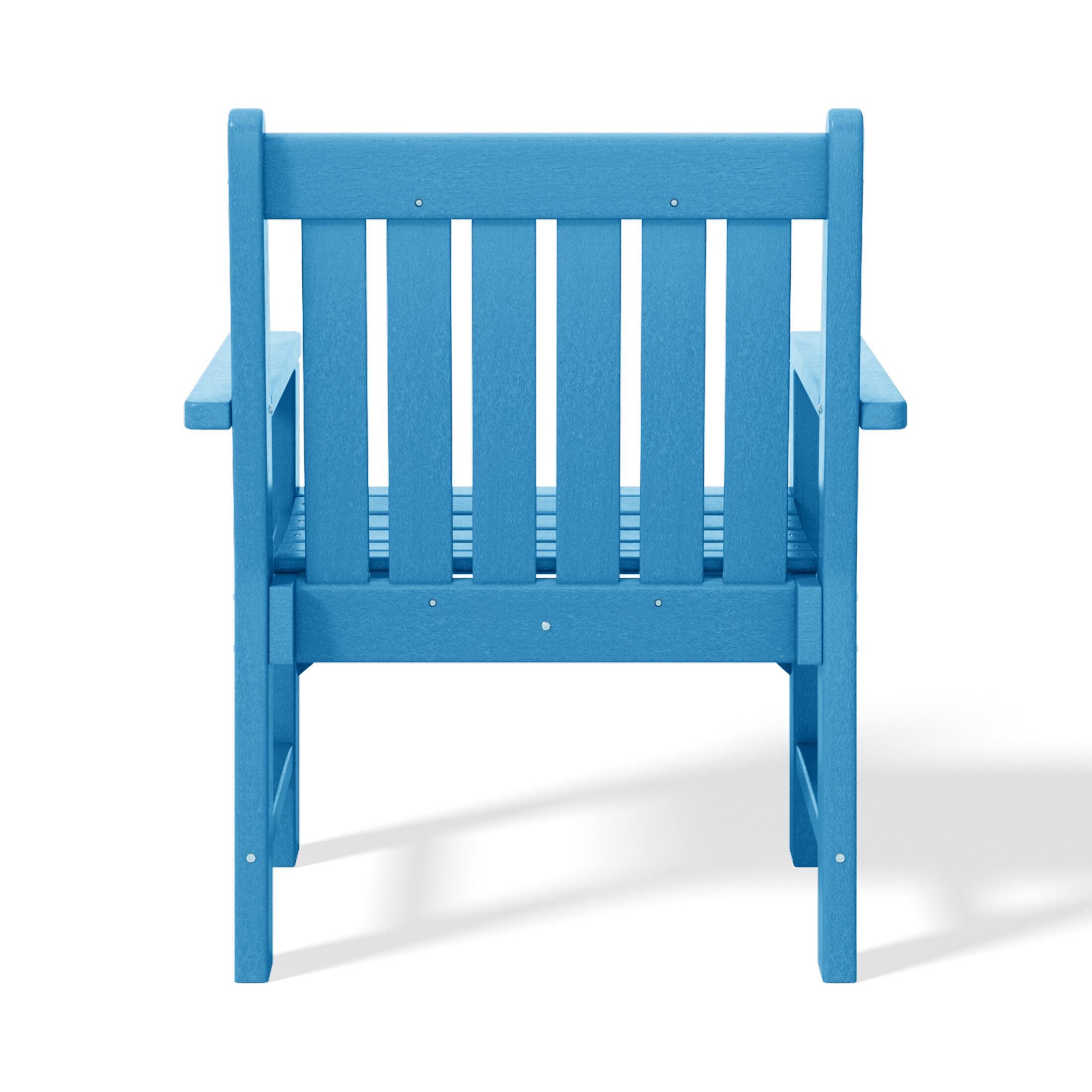 Alt View 2. WestinTrends - WestinTrends Malibu Outdoor Patio HDPE Adirondack Dining Arm Chair - Pacific Blue.
