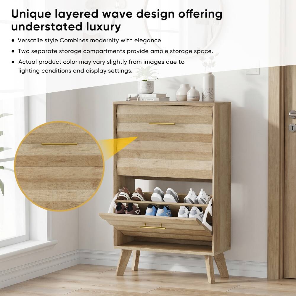 Unique layered wave design offering understated luxury  
Versatile style combines modernity with elegance  
Two separate storage compartments provide ample storage space.  
Actual product color may vary slightly from images due to lighting conditions and display settings.