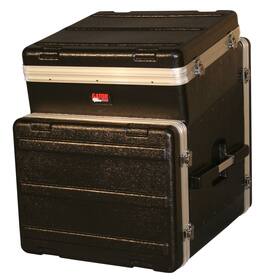 Gator - 10U Top, 8U Bottom Slant Top Console Rack Case, Molded Polyethylene, Rear Wire Access