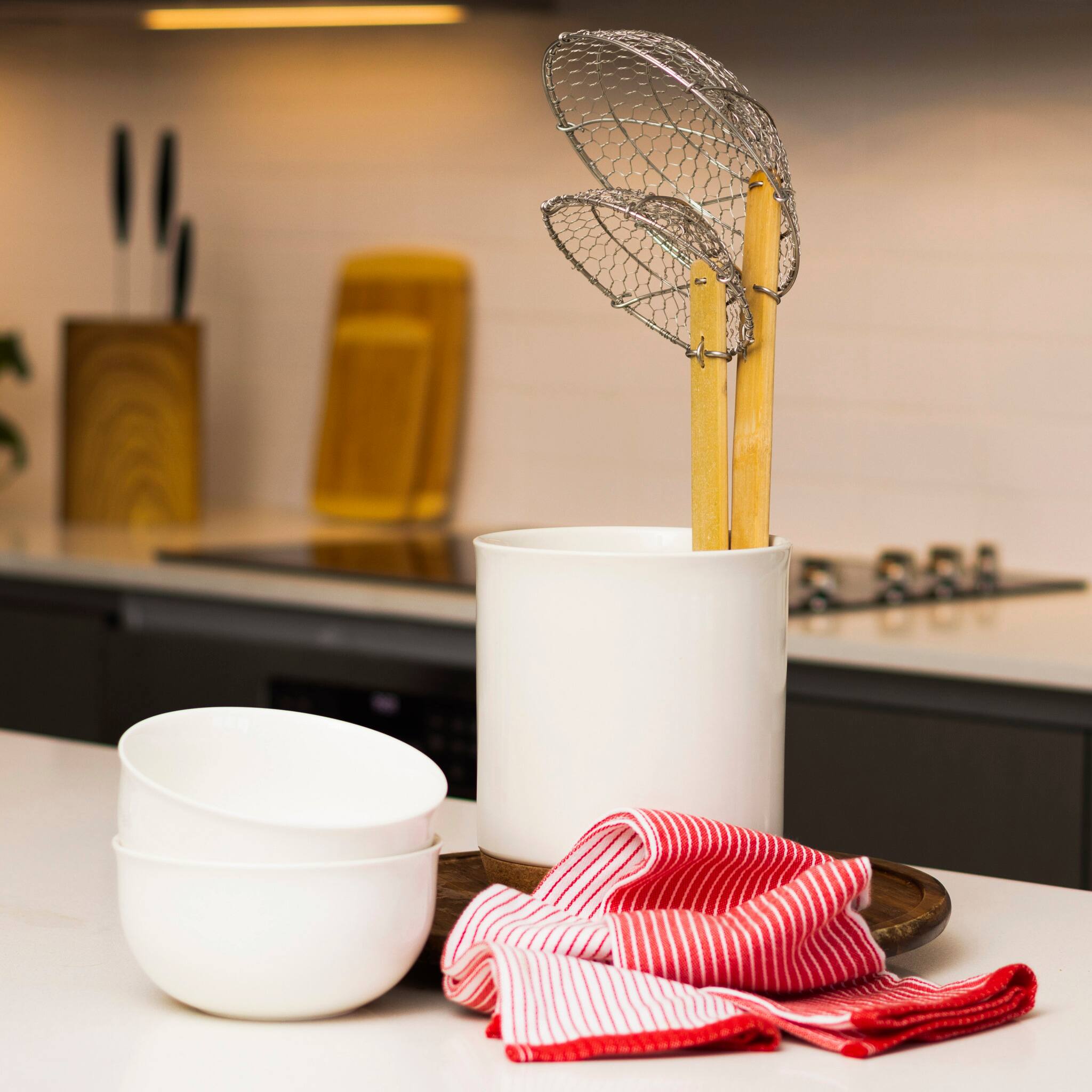Alt View 7. Escali - Joyce Chen Stainless Steel Spider Strainer, 7-Inch - Silver/Natural.