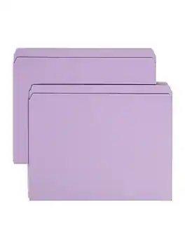 Smead - File Folders, Straight-Cut Tab, Letter Size, Purple, 100/Box (12410) - Lavender