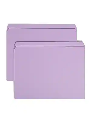 Front. Smead - Smead File Folders, Straight-Cut Tab, Letter Size, Purple, 100/Box (12410) - Lavender.