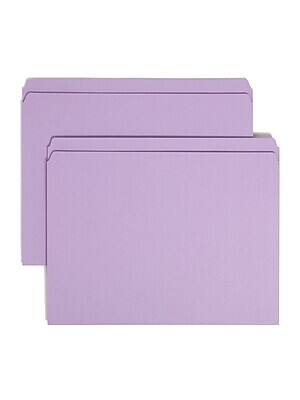 Front. Smead - Smead File Folders, Straight-Cut Tab, Letter Size, Purple, 100/Box (12410) - Lavender.