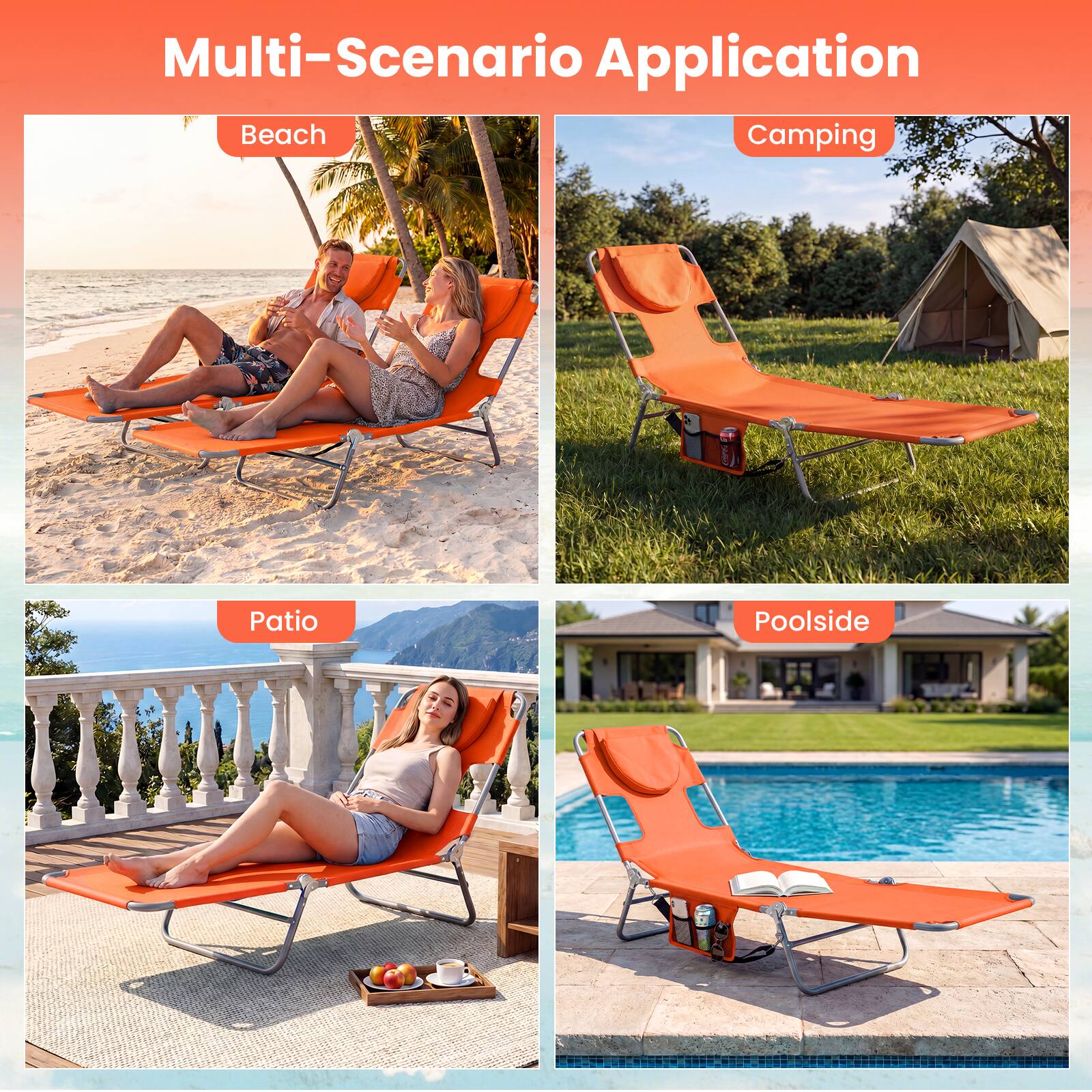 Multi-Scenario Application

Beach  
Camping  
Patio  
Poolside