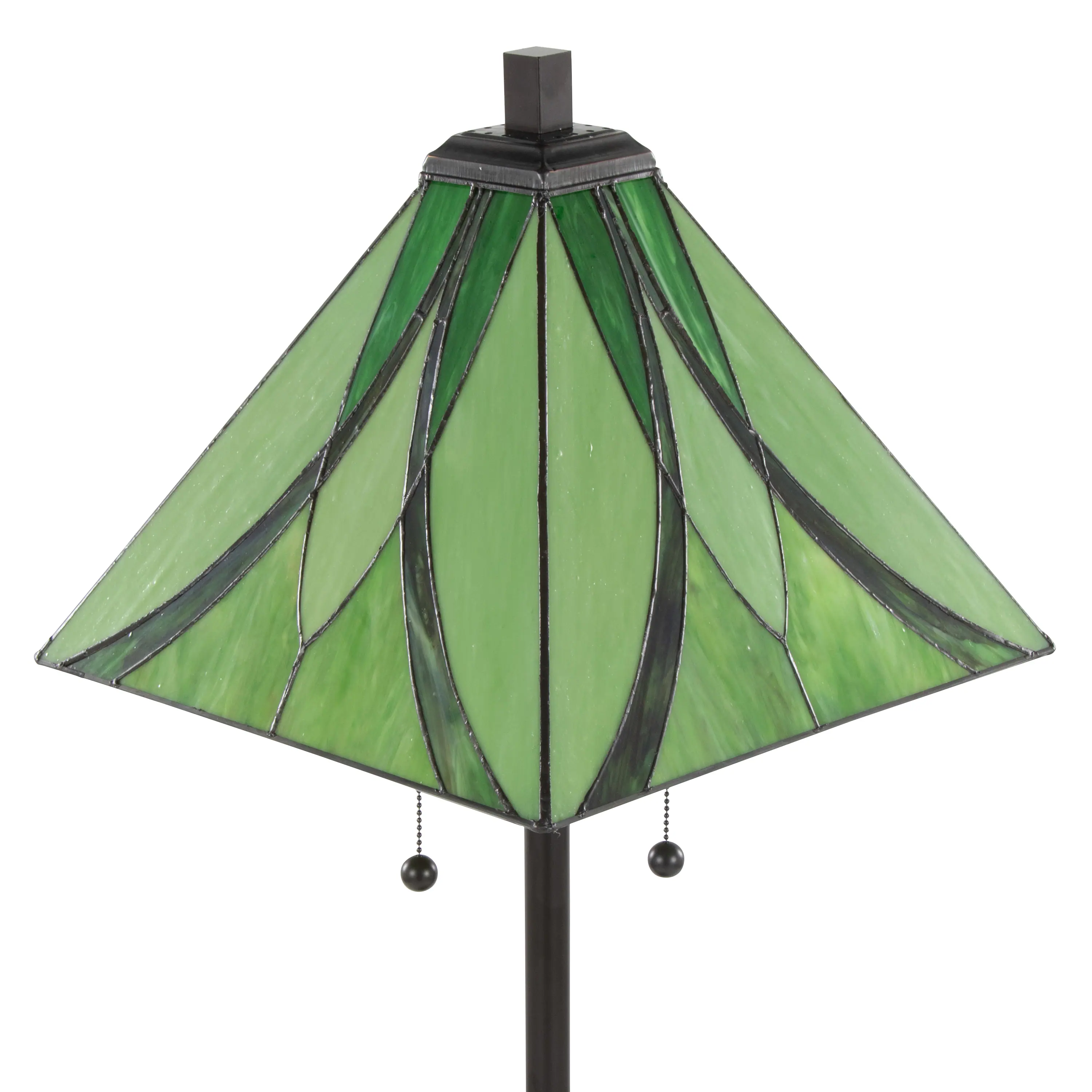 Angle. Loheer - Loheer 63 Inch Floor Lamp Oil Rubbed Bronze Metal Standing Light with Elegant Green Glass Shade for Bedroom Living Room - Bronze,Green.