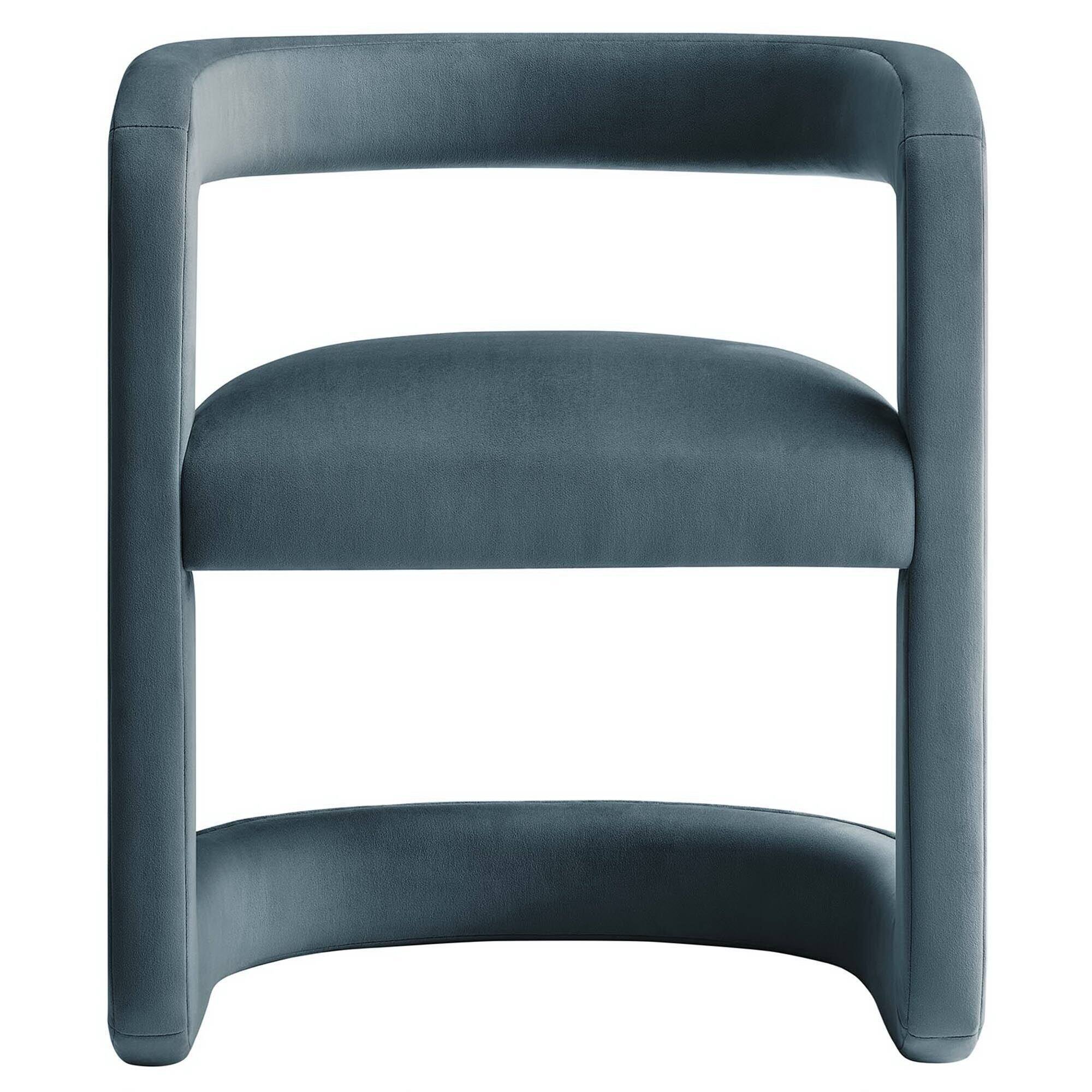 Alt View 2. Modway - Winslow Barrel Performance Velvet Dining Chair  by Modway - Blue.