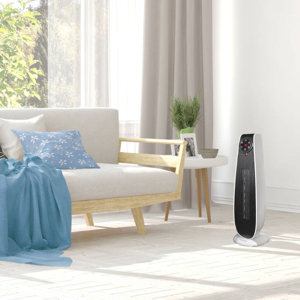 Alt View 1. Danby - 22-Inch 1500W Adjustable Oscillating Heater - White/Black.