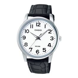 Casio - Women’s Leather Band Analog Watch White Dial - LTP-1303L-7BV - Black