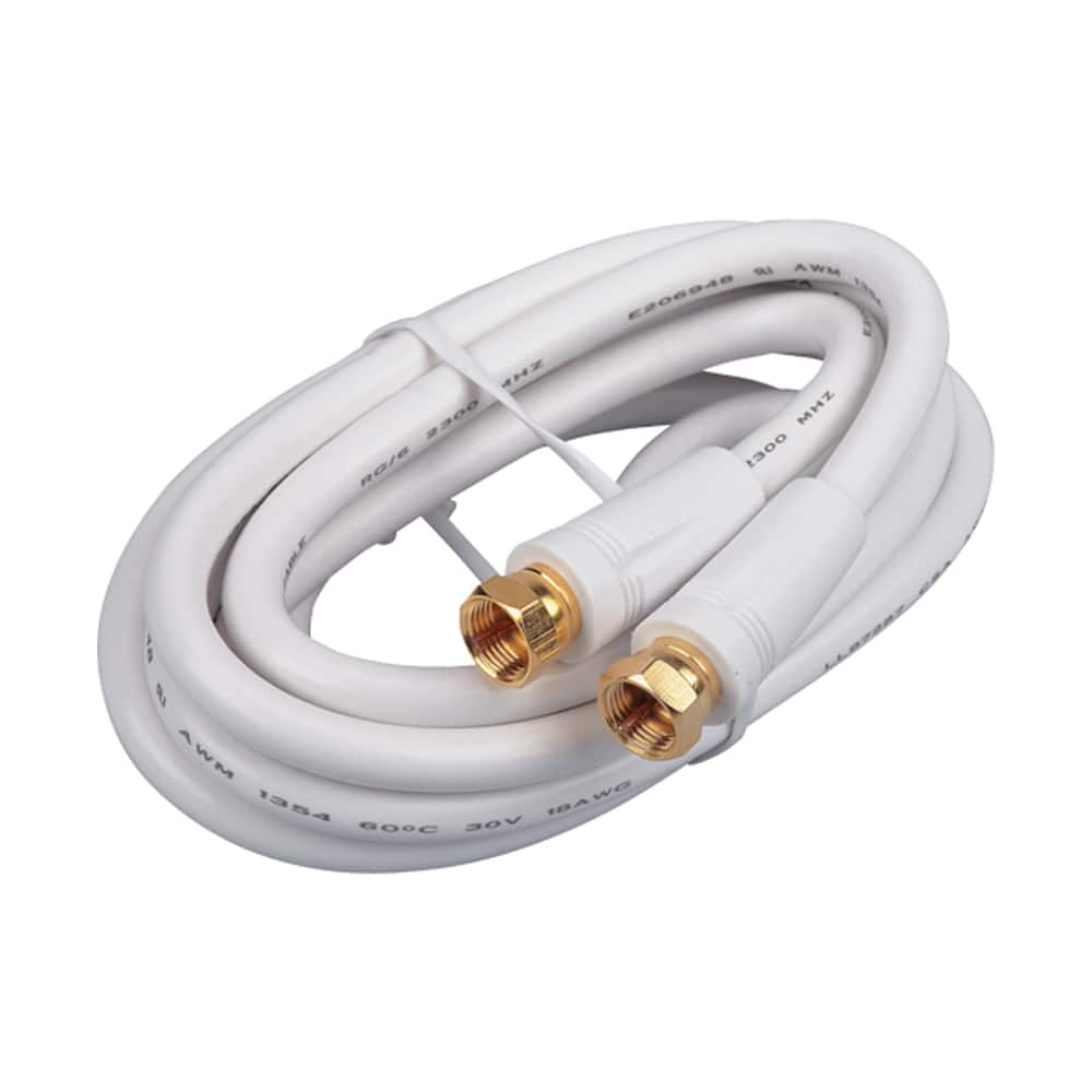 RCA - 6-ft RG6 Coaxial Cable - White