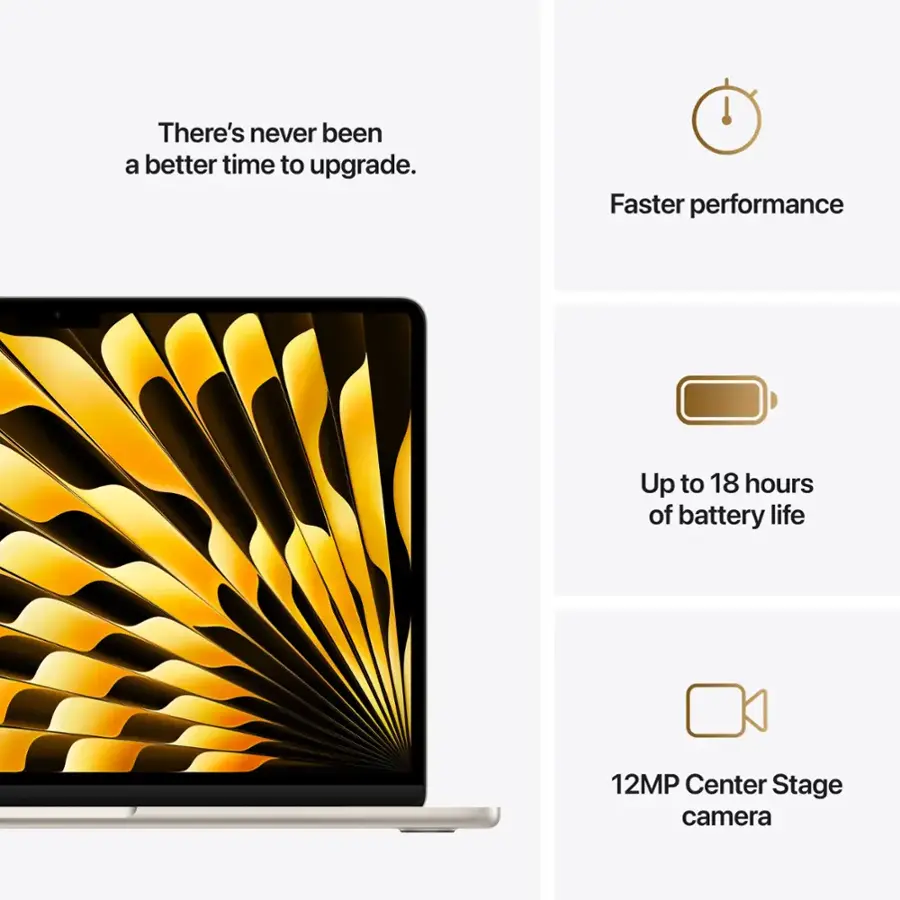 There's never been a better time to upgrade. Faster performance. Up to 18 hours of battery life. 12MP Center Stage camera.