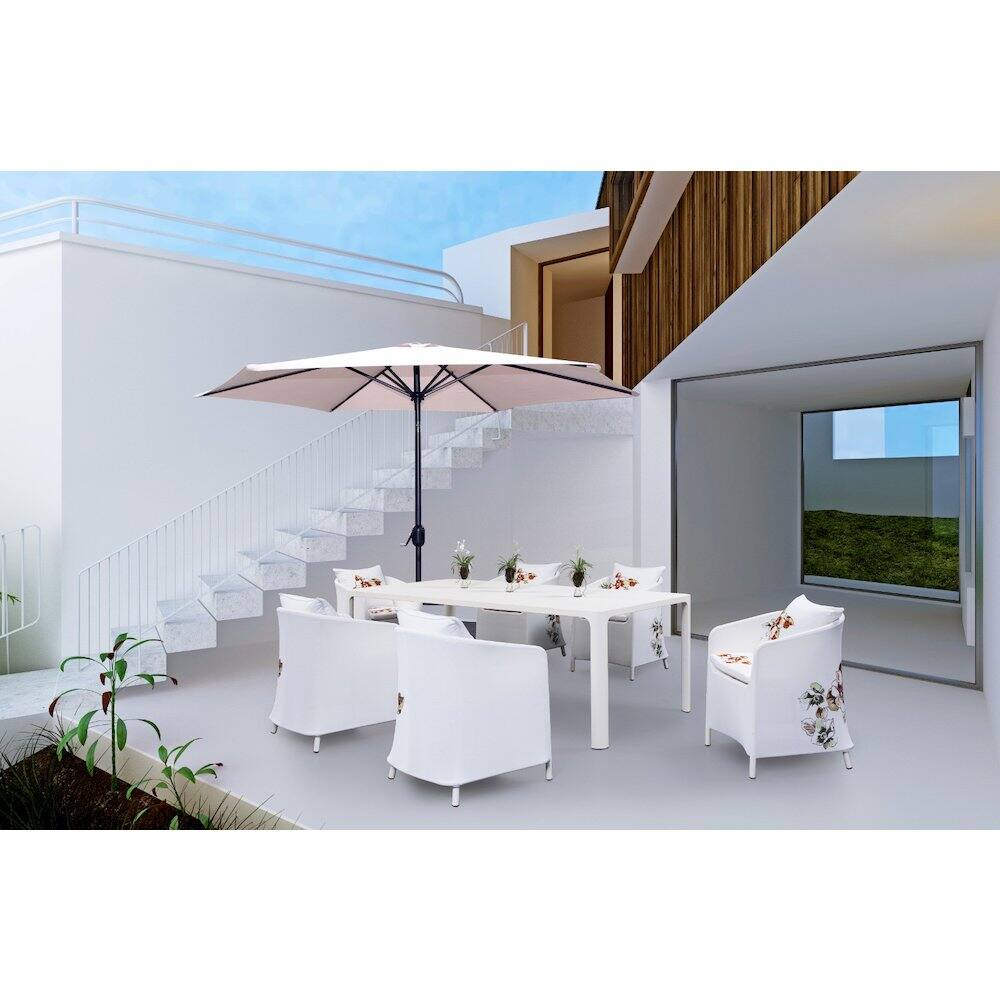 Left. Panama Jack Outdoor - Panama Jack Grey 9 Ft Alum Patio Umbrella W/Crank - Gray.