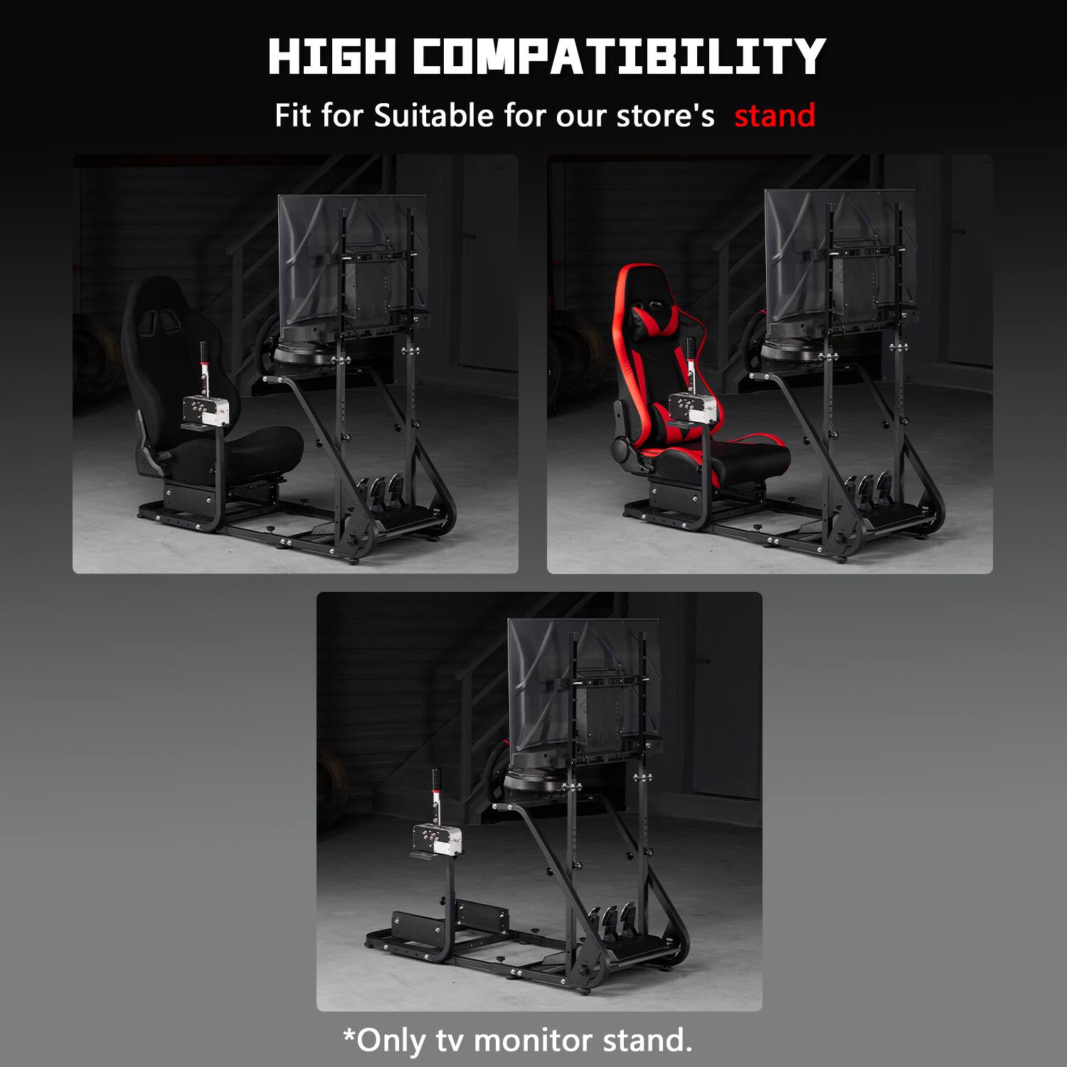 HIGH COMPATIBILITY  
Fit for Suitable for our store's stand  
*Only tv monitor stand.