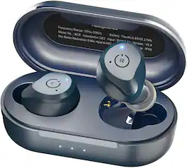 TOZO - Hybrid 3-Layer ANC Stereo Earbuds - 40H, ENC Mic Clear Calls, IPX6 Waterproof, APP-32EQ, Wireless Charge, Touch Control - Blue