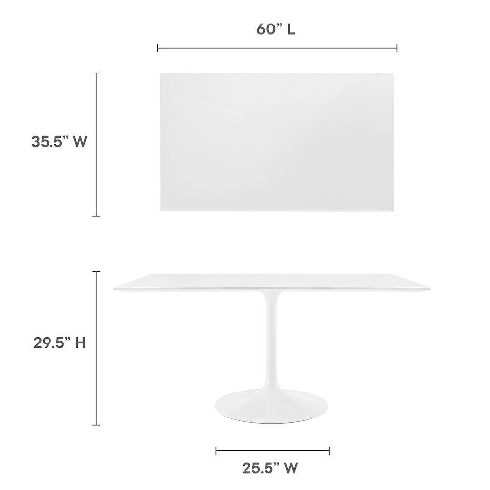 60" L x 35.5" W x 29.5" H x 25.5" W