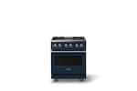 Front. Viking - 30 in. Wide 4 Burner Pro 5 Series 4.7 Cu. Ft. Freestanding Sealed LP Dual Fuel Convection Range - Slate Blue - Slate Blue.