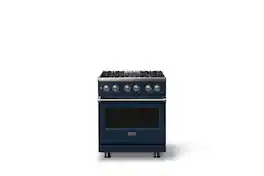 Viking - Pro 5 Series 4.7 Cu. Ft. Freestanding Sealed 4 Burner LP Dual Fuel Convection Range - Slate Blue - Slate Blue