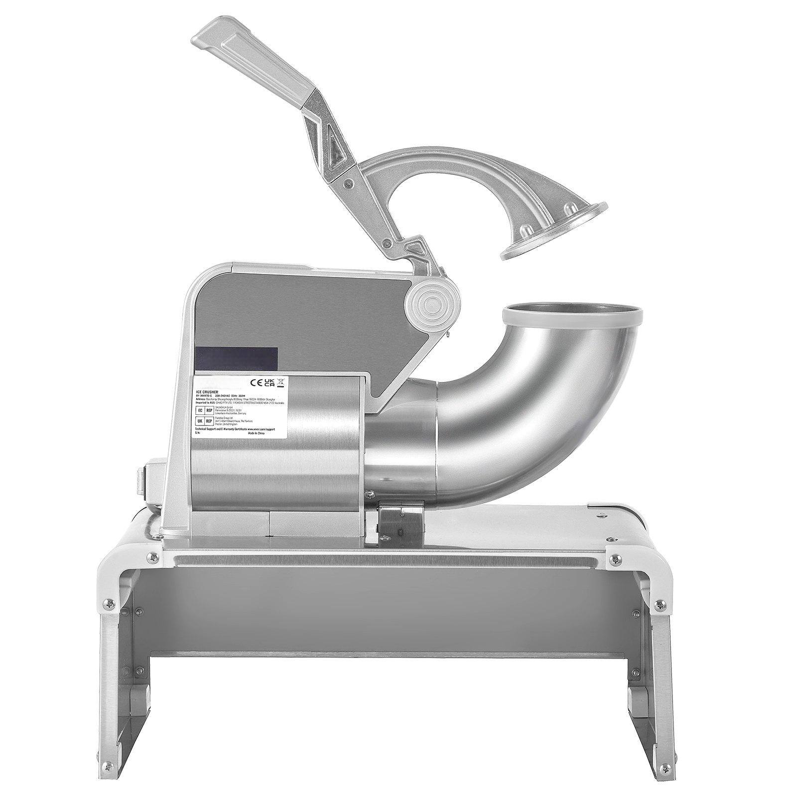 Alt View 9. Glintex - Commercial Ice Crusher 661 lbs/hr, 300W Electric Snow Cone Maker with 4 Blades and Cover for Home & Commercial Use - Silver.