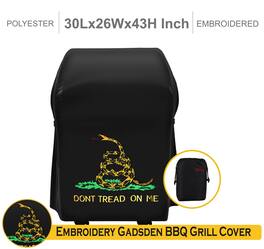 G128 - Don't Tread On Me Gadsden Grill Cover — 30 in Waterproof UV-Resistant Gas Grill Cover Fits Most 30-Inch Grills - Assorted Colors