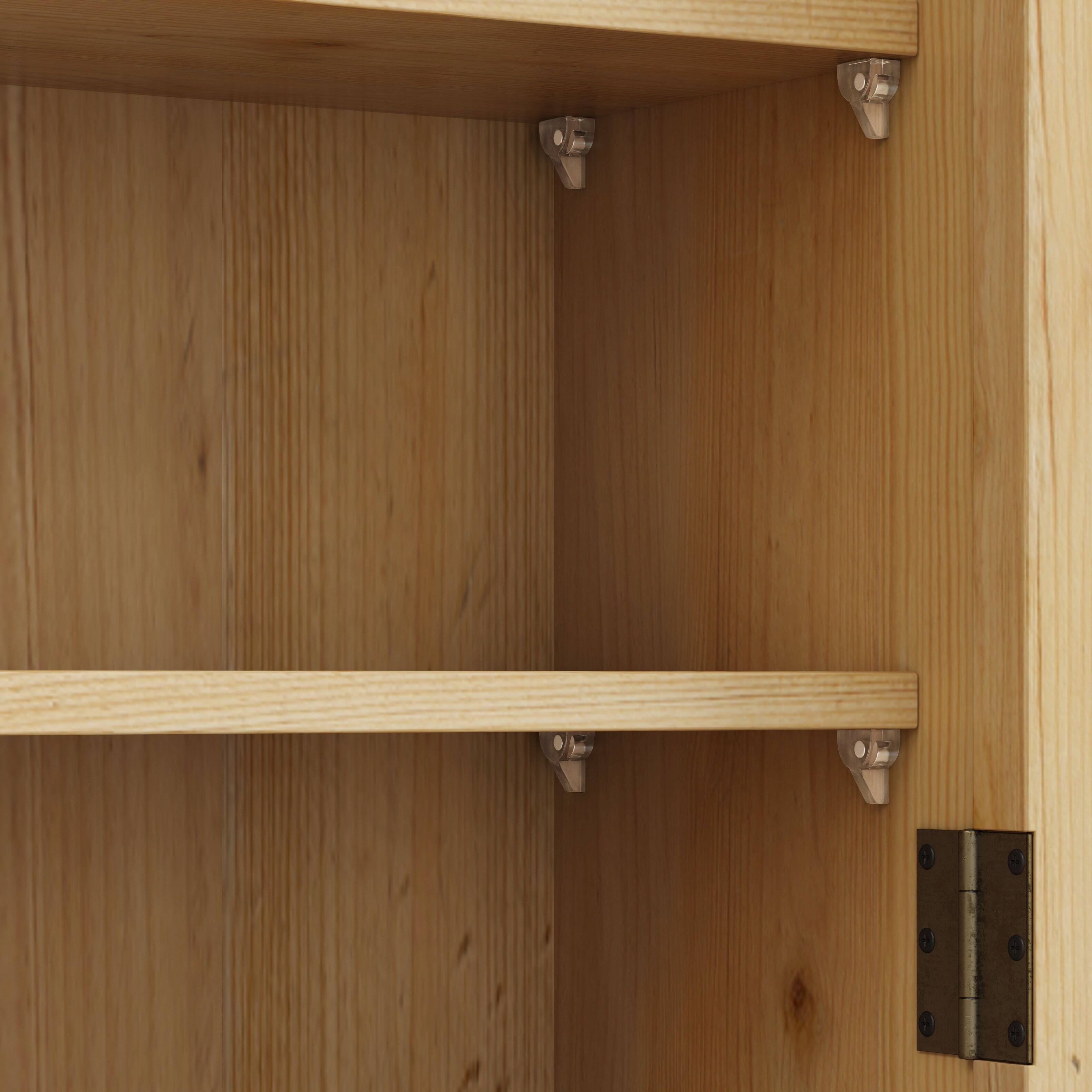 Alt View 2. Dexmalle - Dexmalle-24.8''Vintage Double Glass Door 3-Tiers Wall Cabinet With Towel Rack-Natural - Natural.