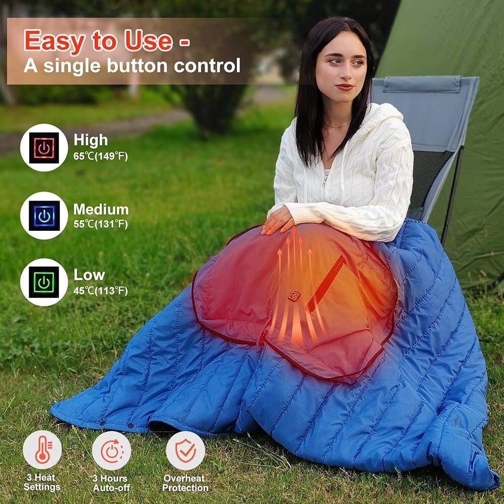 Easy to Use - A single button control

- High: 65°C (149°F)
- Medium: 55°C (131°F)
- Low: 45°C (113°F)

3 Heat Settings
3 Hours Auto-off
Overheat Protection