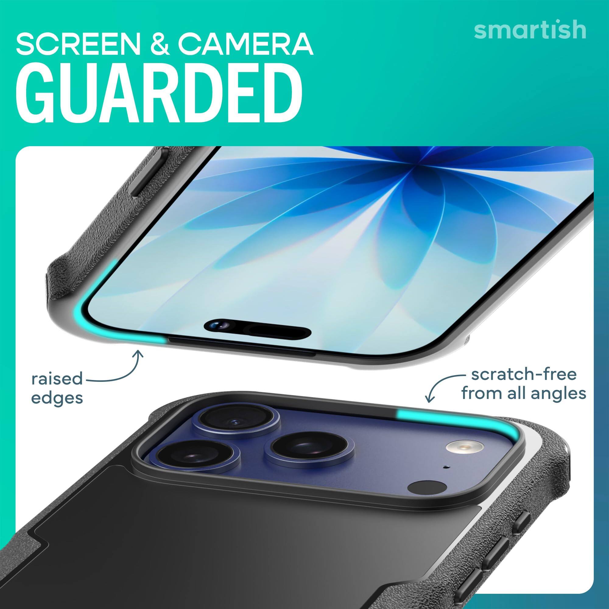 SCREEN & CAMERA GUARDED

smartish

raised edges

scratch-free from all angles