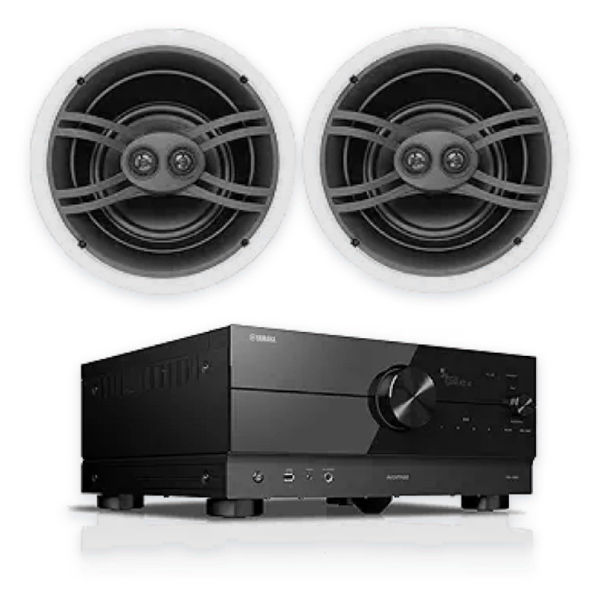 Front. Yamaha - RX-A4A 7.2 AV Receiver with In-Ceiling Speakers - Black.