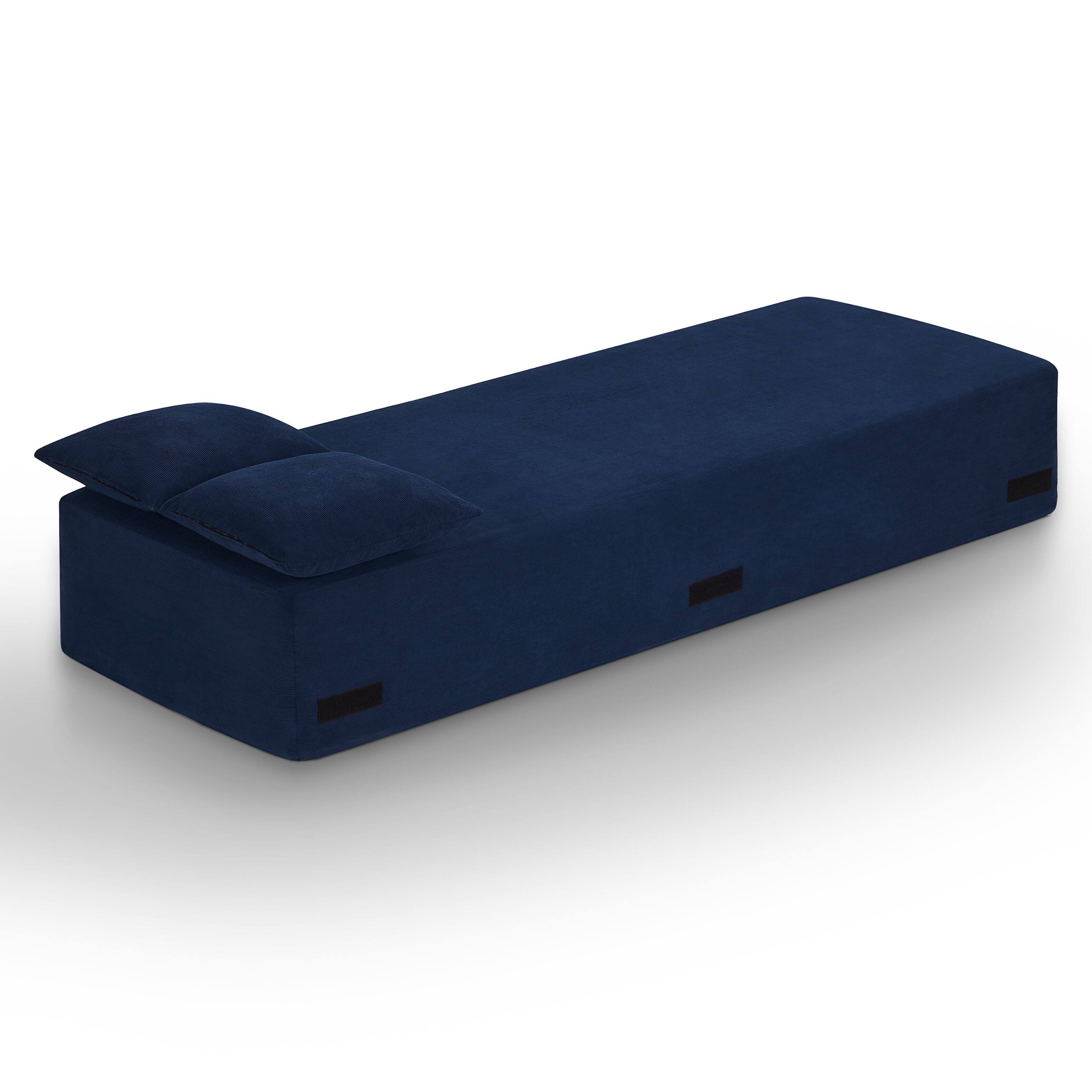 Back. Loheer - Loheer 3 Seater Sofa Boneless Couch No Assembly Modern Apartment Furniture 83 Inch - Blue.