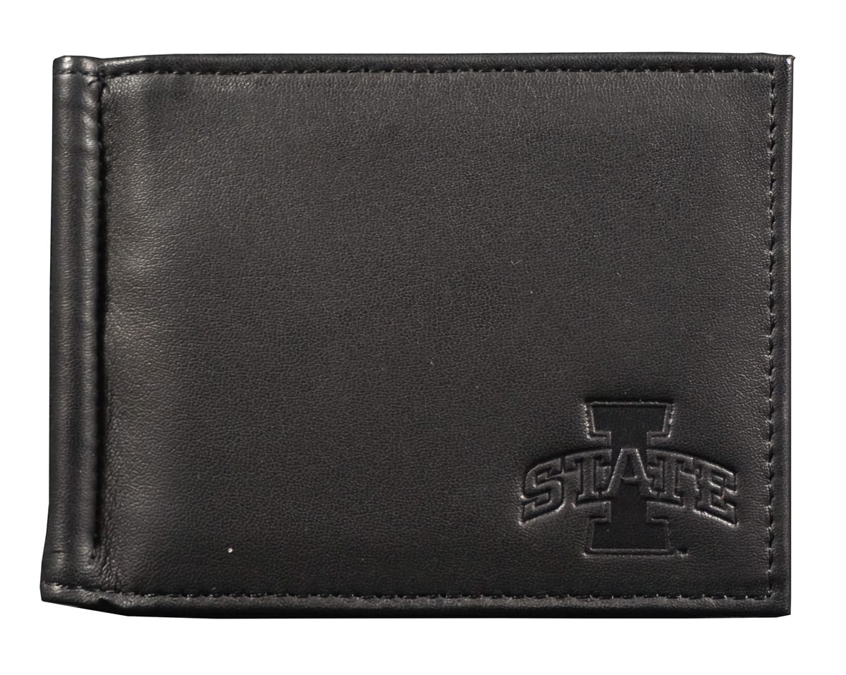 Rico Industries - Iowa State Cyclones RFID Blocking Shield Black Leather Moneyclip Wallet - Multi