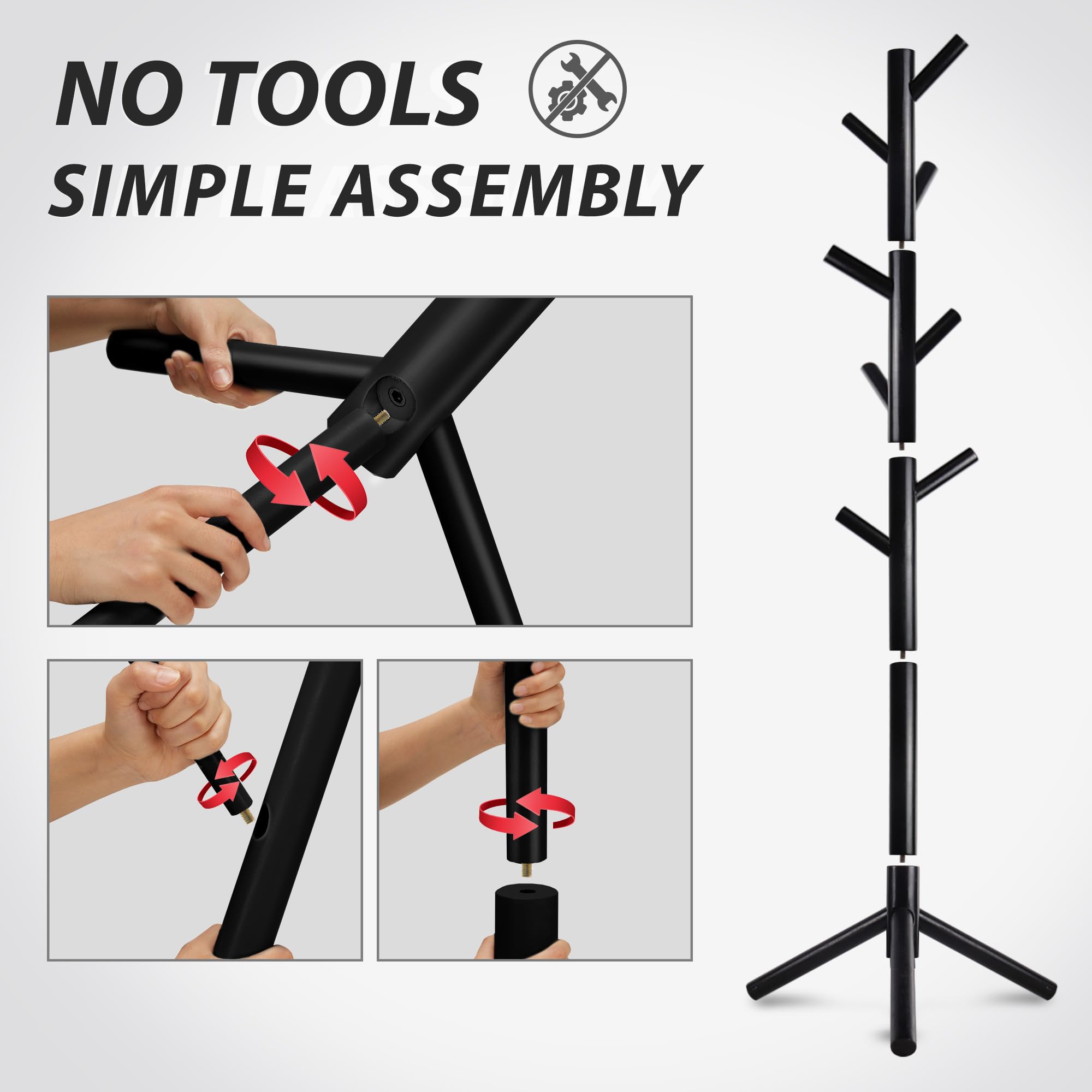 NO TOOLS  
SIMPLE ASSEMBLY