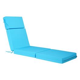 VEVOR - Chaise Lounge Cushion, 72 x 21 x 4 in, Set of 2 Outdoor Lounge Chair Cushions, Waterproof & Fade-Resistant, with Ties - Blue