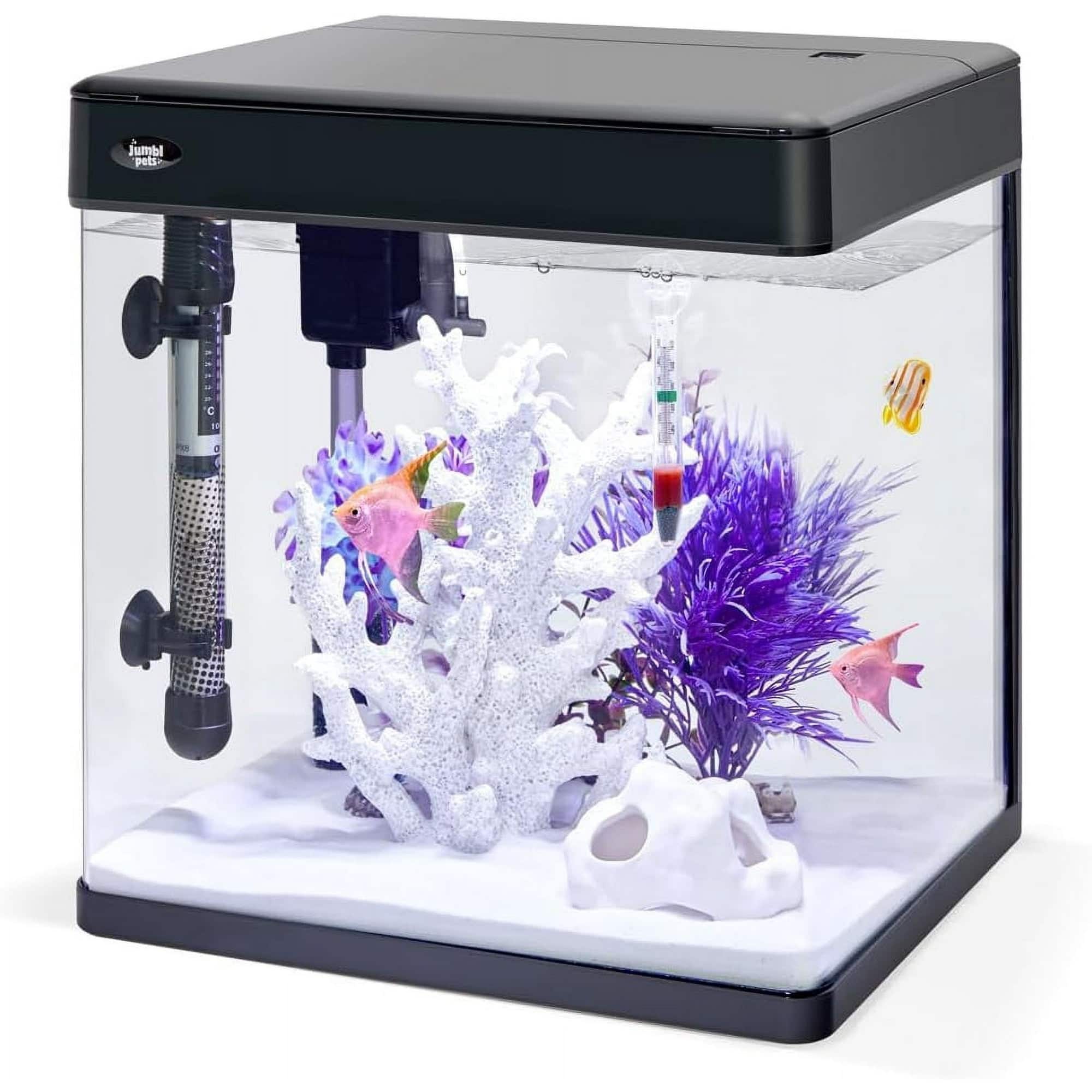 Jumbl Pets - Premium Fish Aquarium Kit, Complete Glass Fish Tank Kit w/LED Lighting & More (7 Gallon)