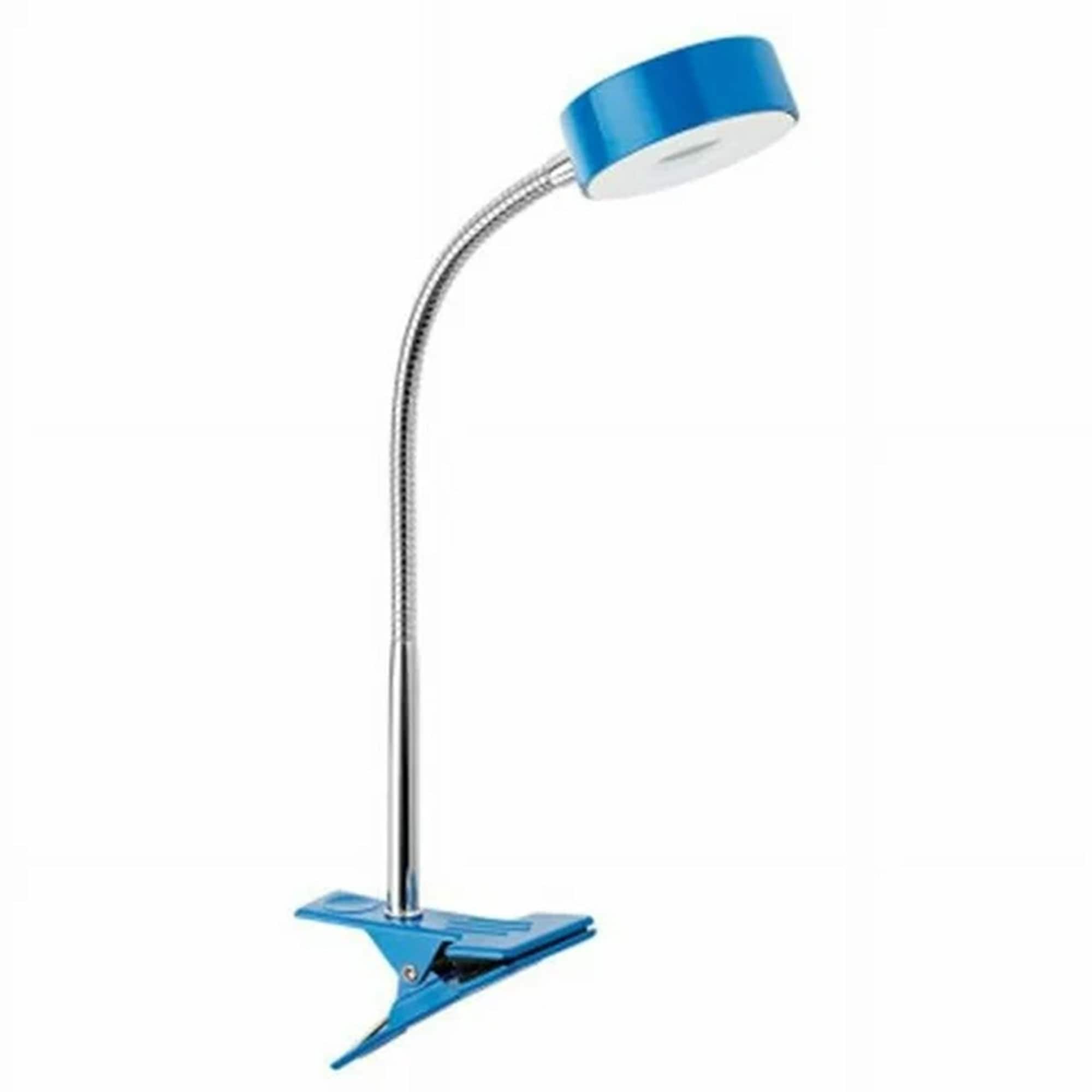 Globe Electric - 8.46" 5W 250 Lumens LED Integrated Goose Neck Clip Lamp - Blue