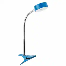 Globe Electric - 8.46" 5W 250 Lumens LED Integrated Goose Neck Clip Lamp - Blue