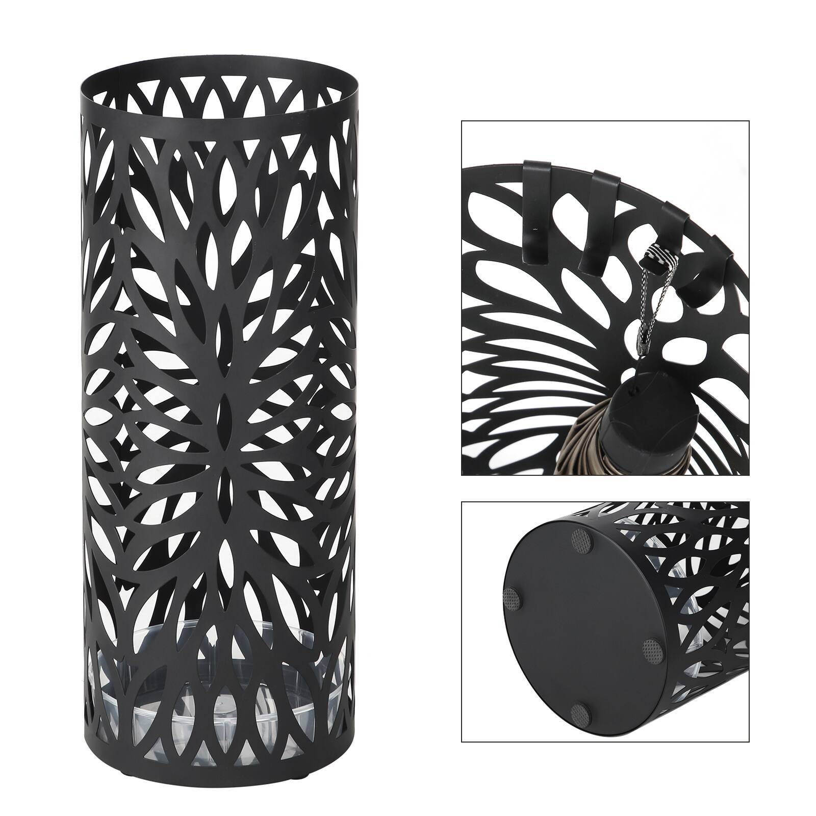 Alt View 3. Songmics Home - Umbrella Stand, Umbrella Holder for Entryway, Steel Round Umbrella Rack Organizer Freestanding, for Canes Walking Sticks - Matte Black.