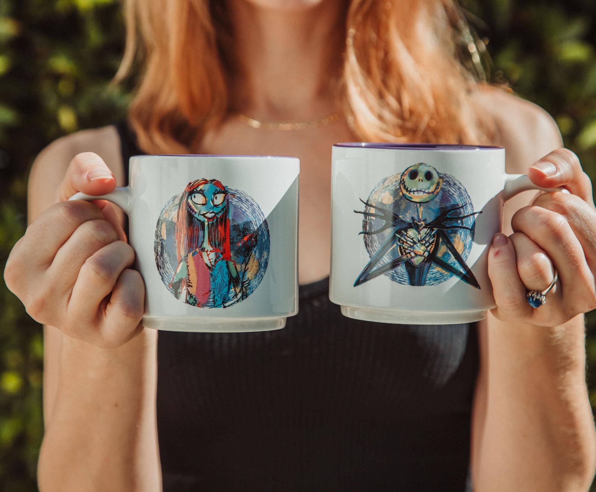 Alt View 3. Disney - Disney Nightmare Before Christmas Splatter Characters Ceramic Stacking Mug Set - Purple.