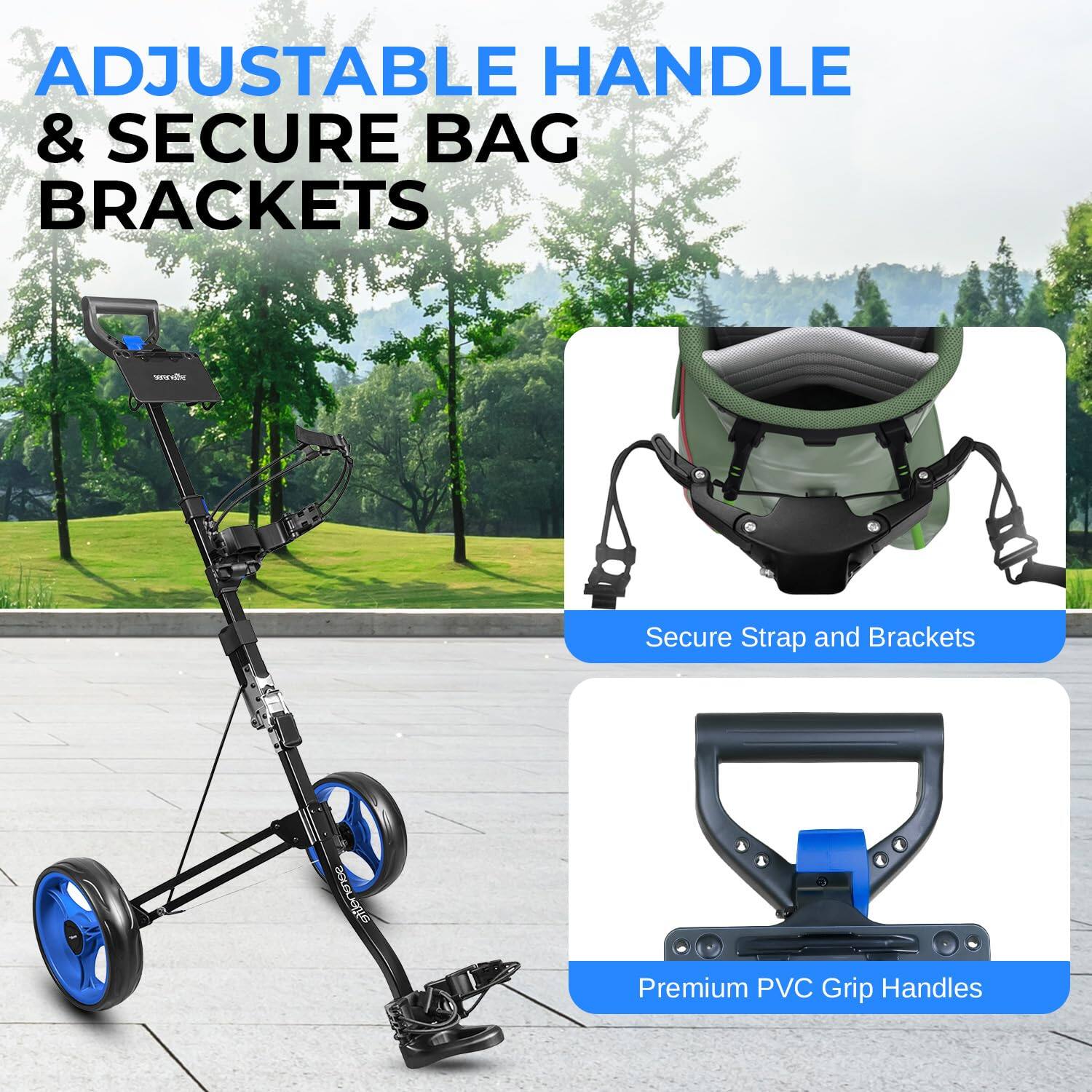 ADJUSTABLE HANDLE & SECURE BAG BRACKETS

Secure Strap and Brackets

Premium PVC Grip Handles