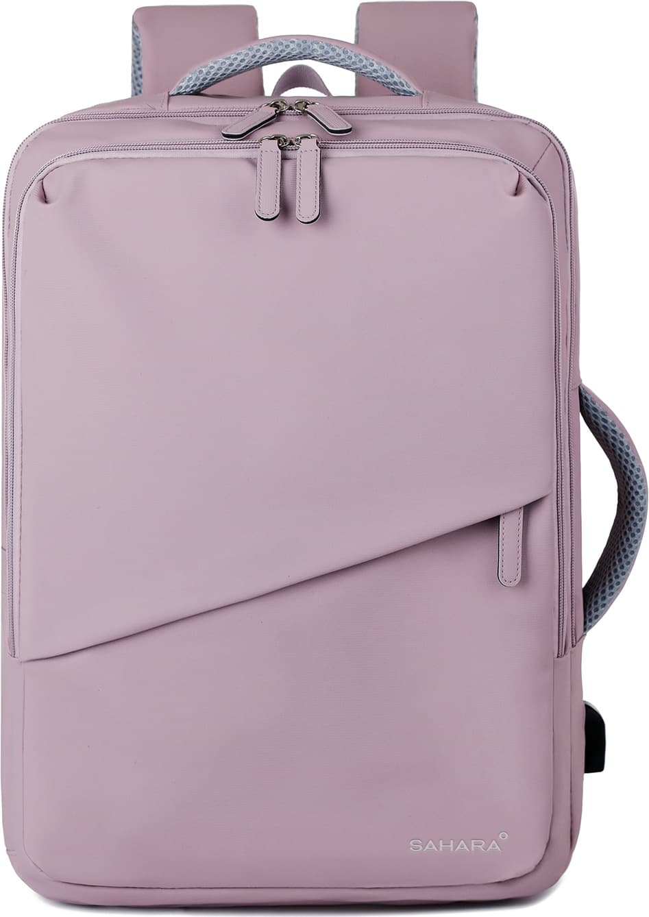 Front. SaharaCase - Water Resistant Backpack with USB Charging port and fits up to 17.3" laptop - Desert Purple.