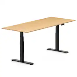 FlexiSpot - E7 72''W Electric Adjustable Standing Desk, /Black - Bamboo