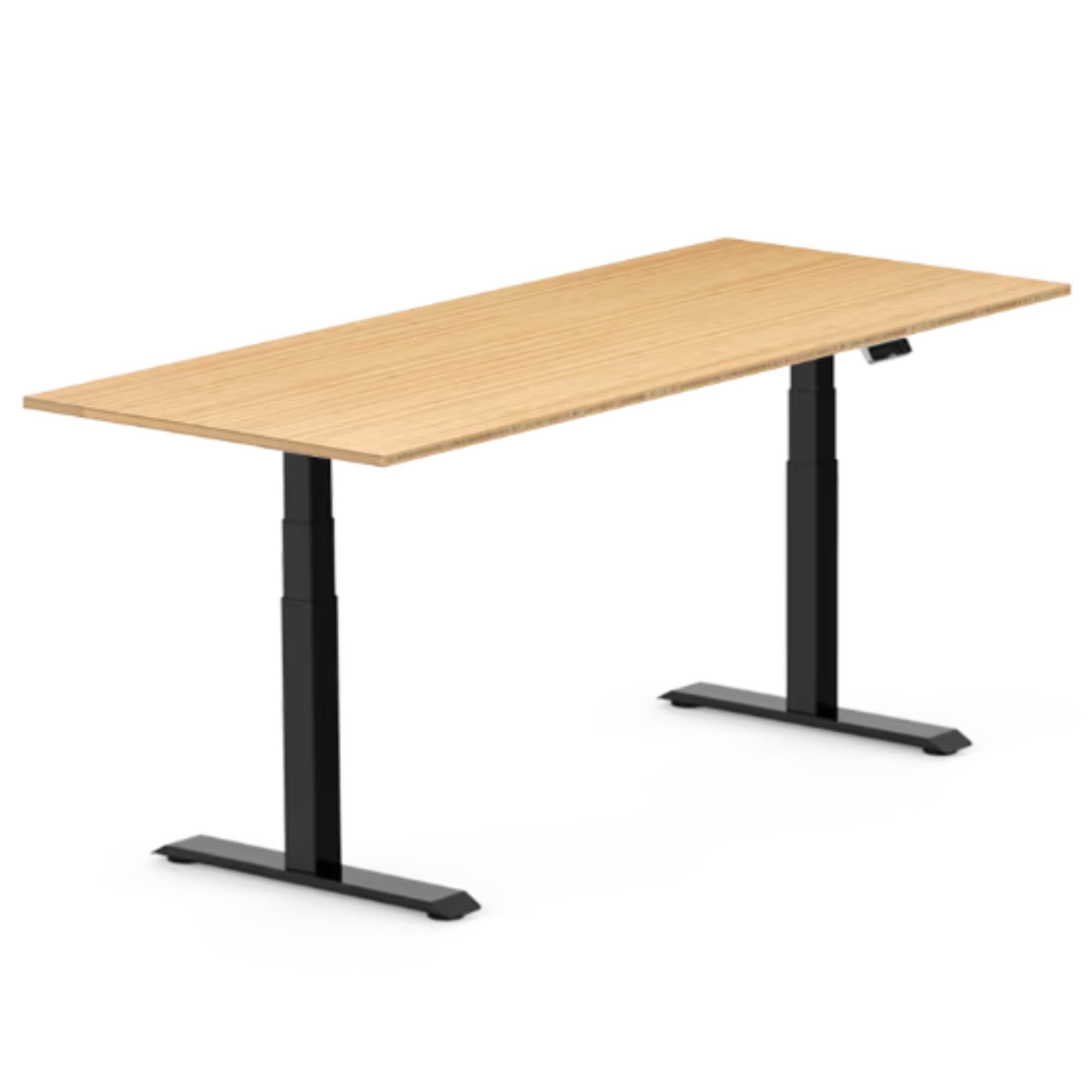 Front. FlexiSpot - FlexiSpot E7 72''W Electric Adjustable Standing Desk, Bamboo/Black - Bamboo.