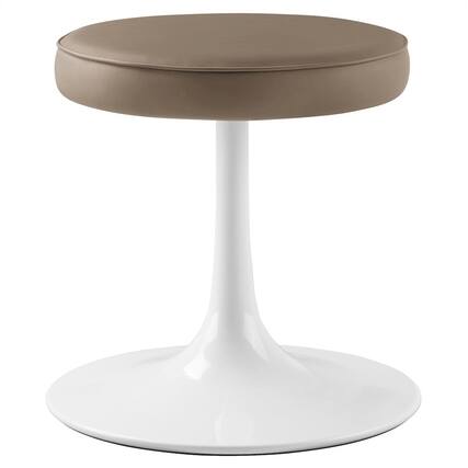 Front. Modway - Lippa Vegan Leather Round Stool - Brown.